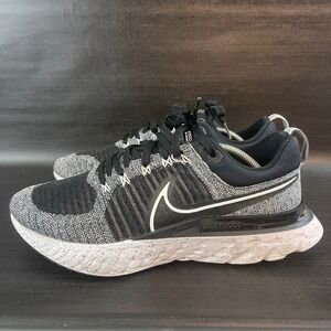 Nike React Infinity Run Flyknit 3 Mens size 10.5 Running Black Gray Shoes CT2357